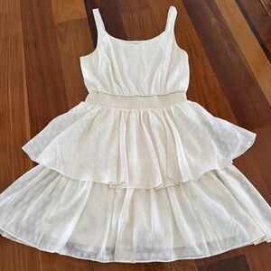 Express White Tiered Spaghetti-Strap Mini Dress